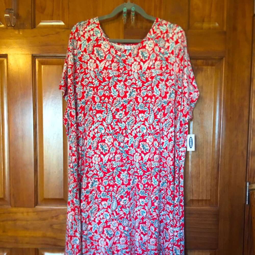 NEW Spring Floral print Dress w/FREE Earrings